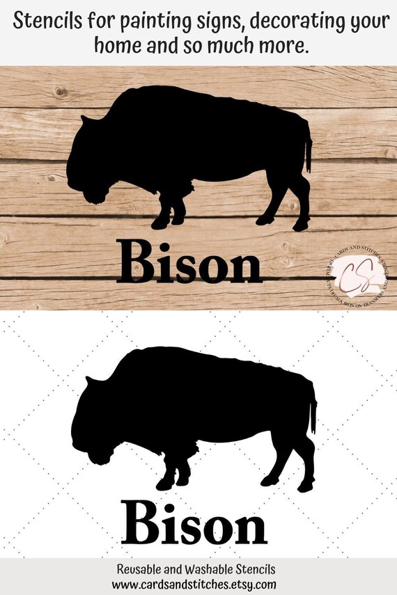 Bison Stencil Great for Wood Signs Walls and Shirts Many | Etsy