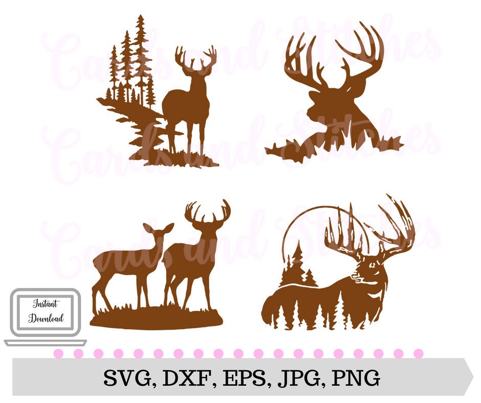 Download Deer Silhouettes SVG Deer SVG Digital Cutting File | Etsy