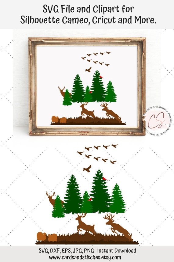 Download Free Deer Svg Deer Scene Svg Woods Scene Svg Deer Scene Etsy SVG Cut Files