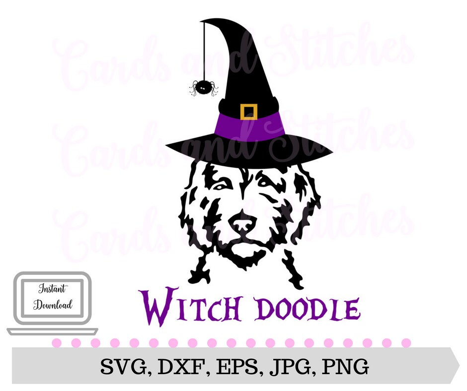 Download Halloween Dog SVG Witch Goldendoodle Halloween Clipart | Etsy