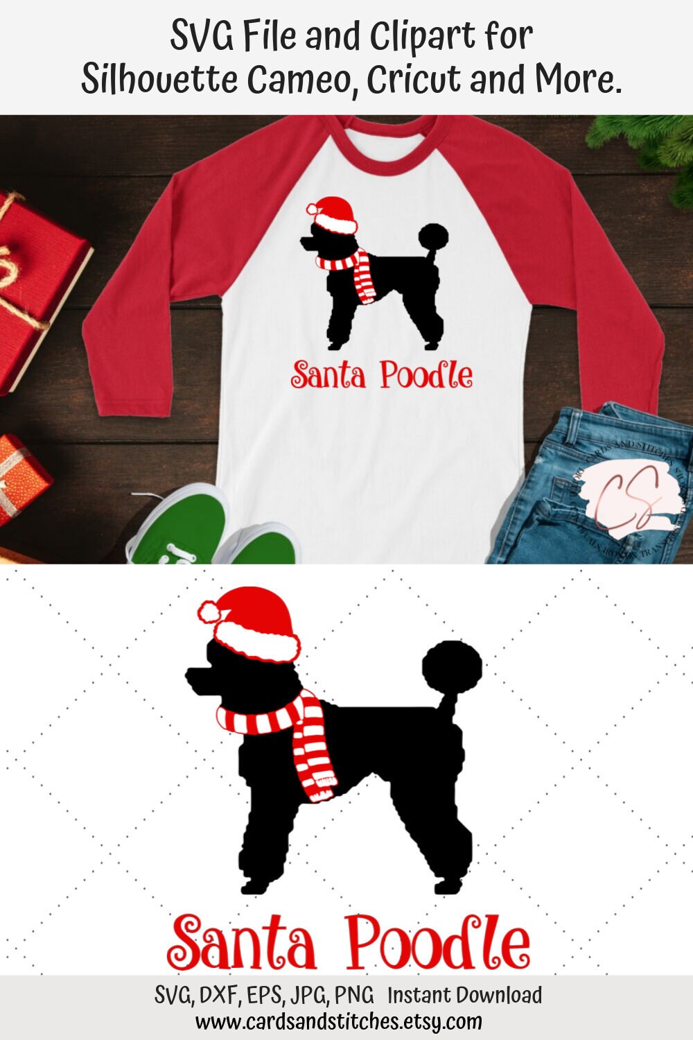 Download Santa Poodle Svg Great For Silhouette And Cricut Machines Etsy