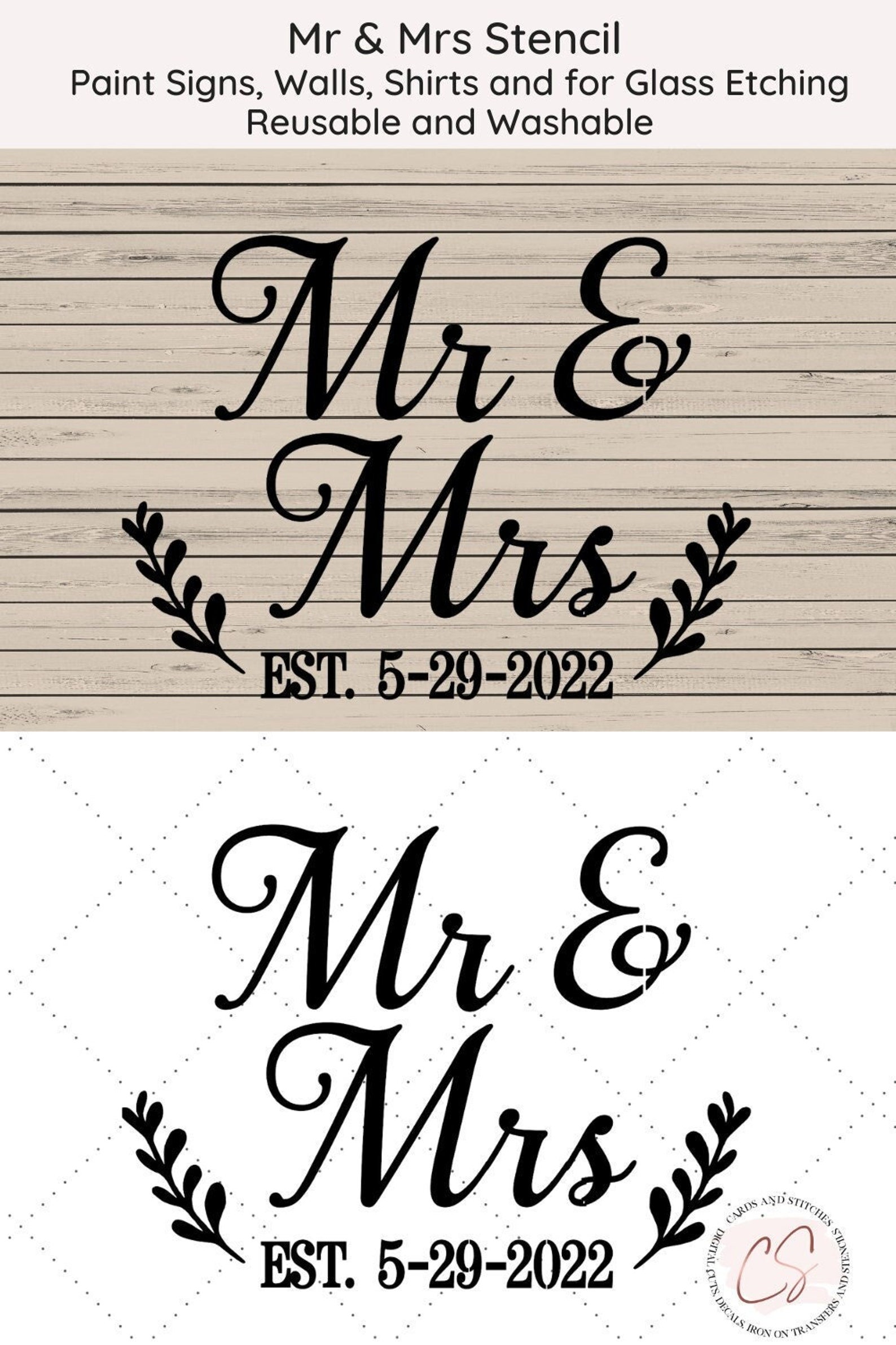 Mr &amp; Mrs Custom Stencil Great for Wood Signs Walls and Glass | Etsy