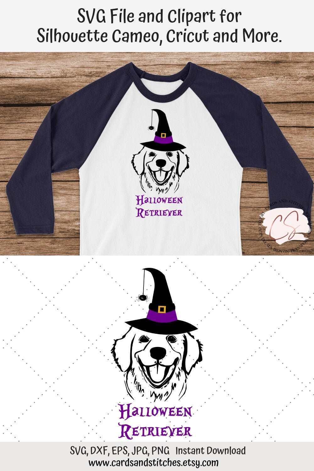 Download Halloween Svg Golden Retriever Witch Svg Cutting File For Etsy