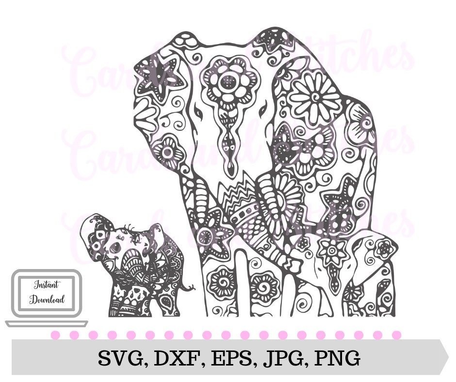 Download Olifanten Mandala SVG olifant en baby's Mandala | Etsy