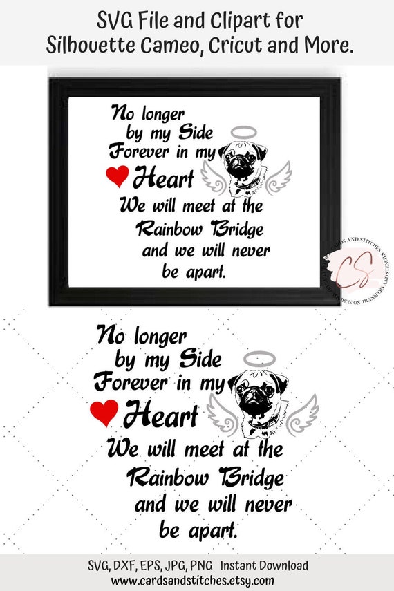 Download Pug Angel Wings Svg And Clipart Cutting File Cricut And Etsy