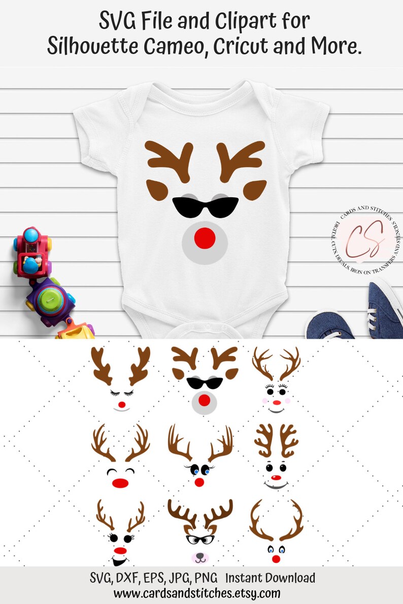 Download Reindeer Dachshund SVG Christmas SVG Cutting File for | Etsy