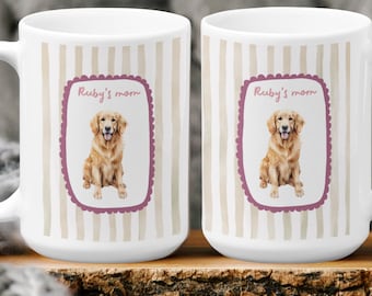 Custom Watercolor Pet Portrait Mug, Personalized Dog Mom Coffee Cup, Fur Mama Gift, Cat Lover Cup, Pet Memorial Gift, Dog Portrait