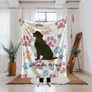 Golden Retriever Mom Blanket, Faux Patchwork Dog Mom Gift, Personalized Pet Blanket, Custom Dog Mama Throw, Golden Lover Gift For Her