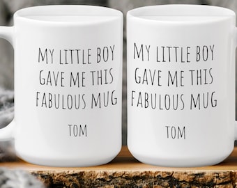 Fabulous Mom Mug from Son or Daughter, Funny Personalized Mother Coffee Cup, Custom Child Name Gift, Mothers Day Gift from Kids