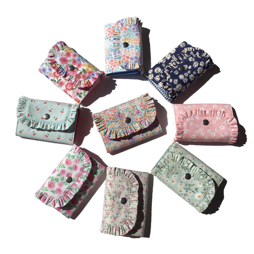 Floral Fabric Wallet | Handmade Mini Wallet With Ruffle | Snap Coin ...