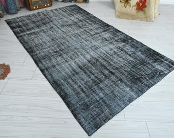 Vintage tapijt 5 x 8, antiek Turks tapijt, handgemaakt Oushak-tapijt 5 x 8, anatolisch vervaagd tapijt, handgeknoopt cadeautapijt, boho gedempt tapijt, 268