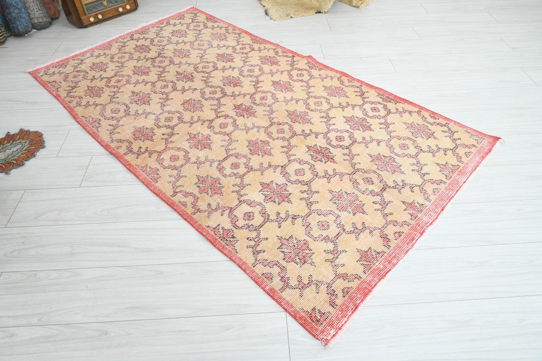 4x8 Inch Rug 4x8 Vintage Rug, Antique Turkish Rug, Handmade Oushak Rug 4x8 ...