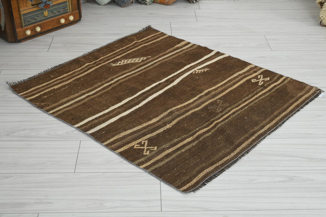 3x3 Vintage Rug, Small Turkish Rug 3x3, Handmade Oushak Mini Rug ...