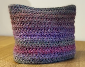 Crochet Beanie Pattern | Easy Beginner Square Chunky Hat DIY | Instant Download PDF