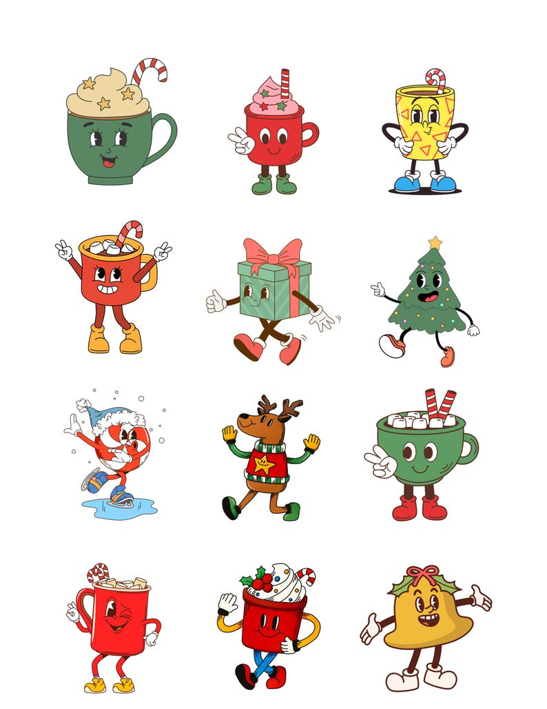24 Christmas Stickers PNG & PDF | Printable Holiday Stickers ...