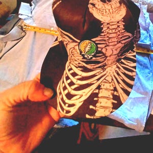 Grateful Dead skeleton and bones psychedelic snap back stealie hat