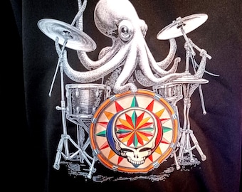 JRAD Hoodie Joe Russo’s Almost Dead Octopus Drummer Stealie Poly Hoodie Jam Band Festival Hoodie Limited Run store-core