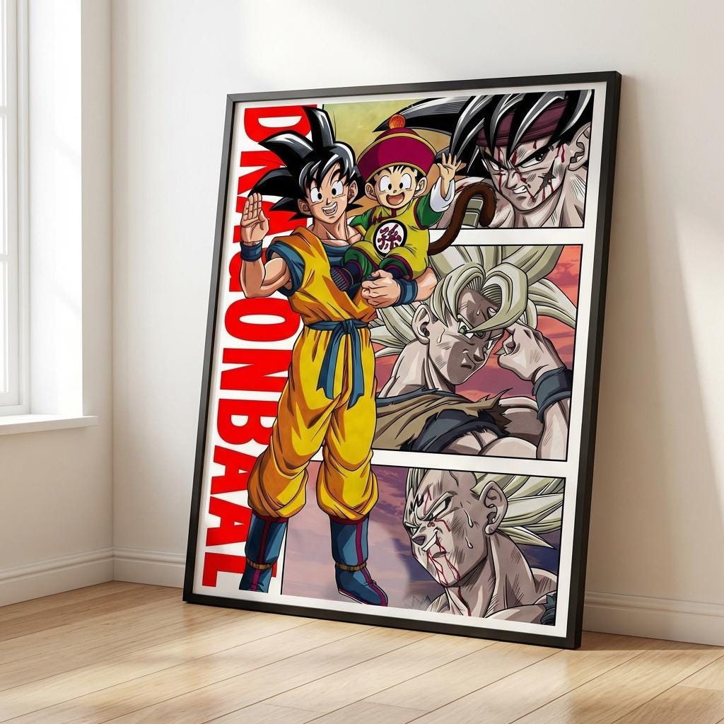 Dragon Ball Z Poster Goku & Gohan Wall Art L Anime Manga Style Print ...