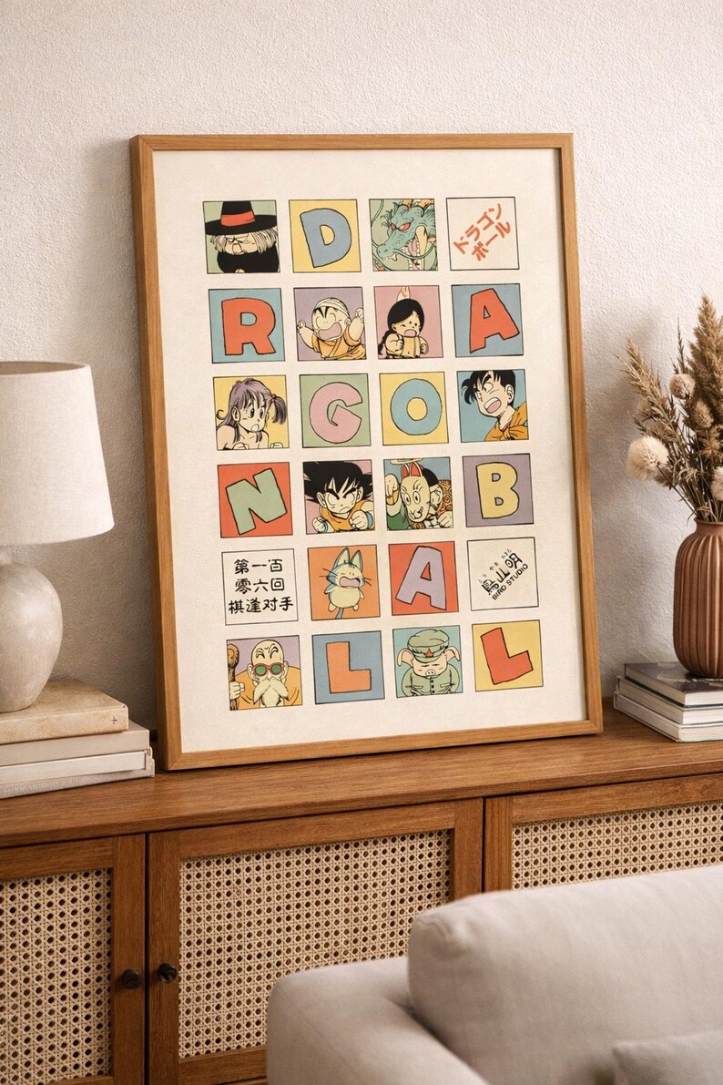 Dragon Ball Vintage Anime Poster | Retro Manga Wall Art | Goku ...