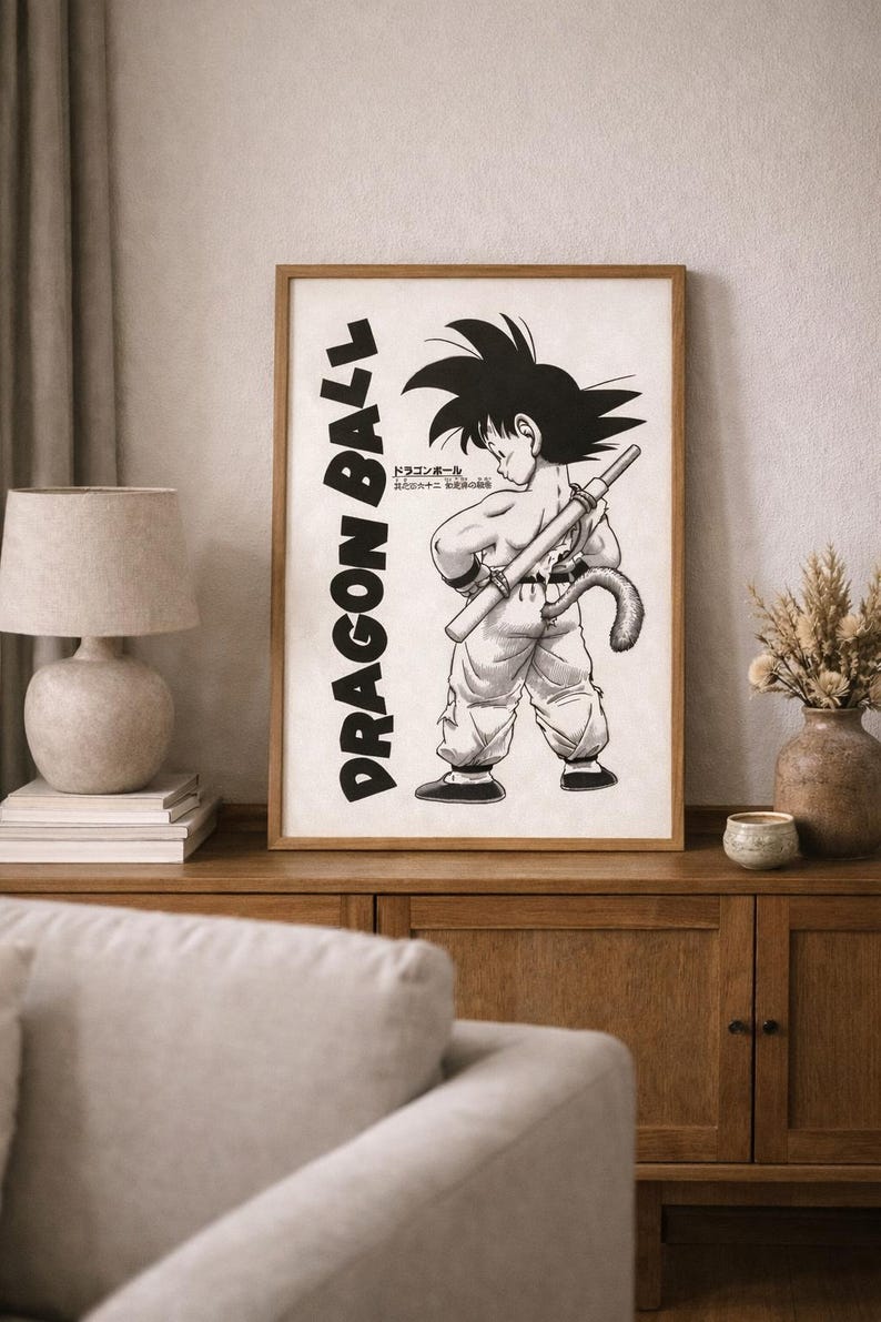 Dragon Ball Goku Poster | Vintage Anime Wall Art | Retro Manga Print ...