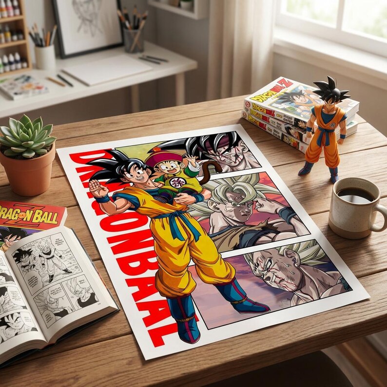Dragon Ball Z Poster Goku & Gohan Wall Art L Anime Manga Style Print ...