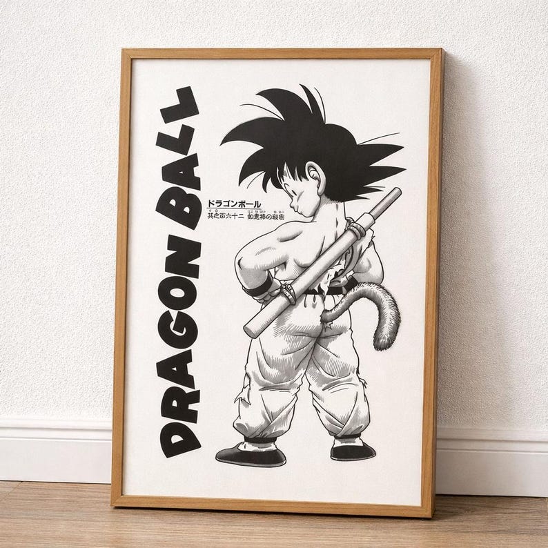 Dragon Ball Goku Poster | Vintage Anime Wall Art | Retro Manga Print ...