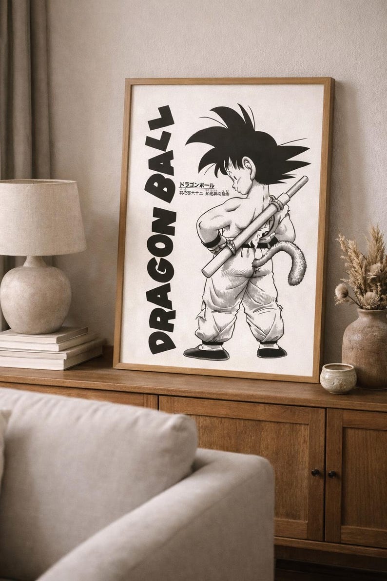 Dragon Ball Goku Poster | Vintage Anime Wall Art | Retro Manga Print ...