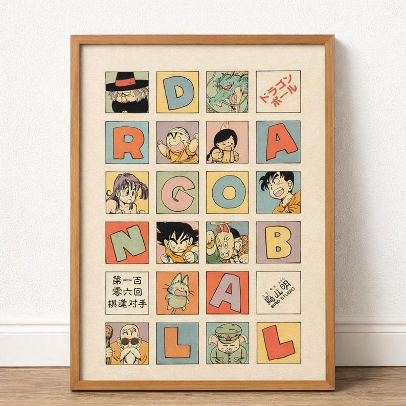 Dragon Ball Vintage Anime Poster | Retro Manga Wall Art | Goku ...