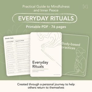 Practical Guide for Mindfulness & Inner Peace (PDF), Mental Health Supportive Daily Rituals, Self Care
