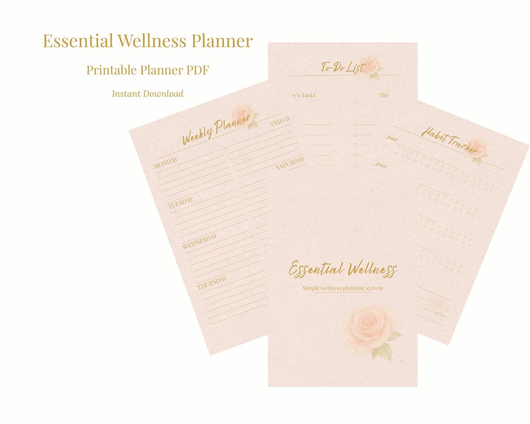 Essential Wellness Planner Printable – Self Care Planner PDF - Etsy