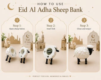 Eid Al Adha Sheep Money Holder | Magnetic Surprise Gift | Breakable Eid Sheep | Kids Eidi Gift | Reusable Money Box | Cute Sheep Decor