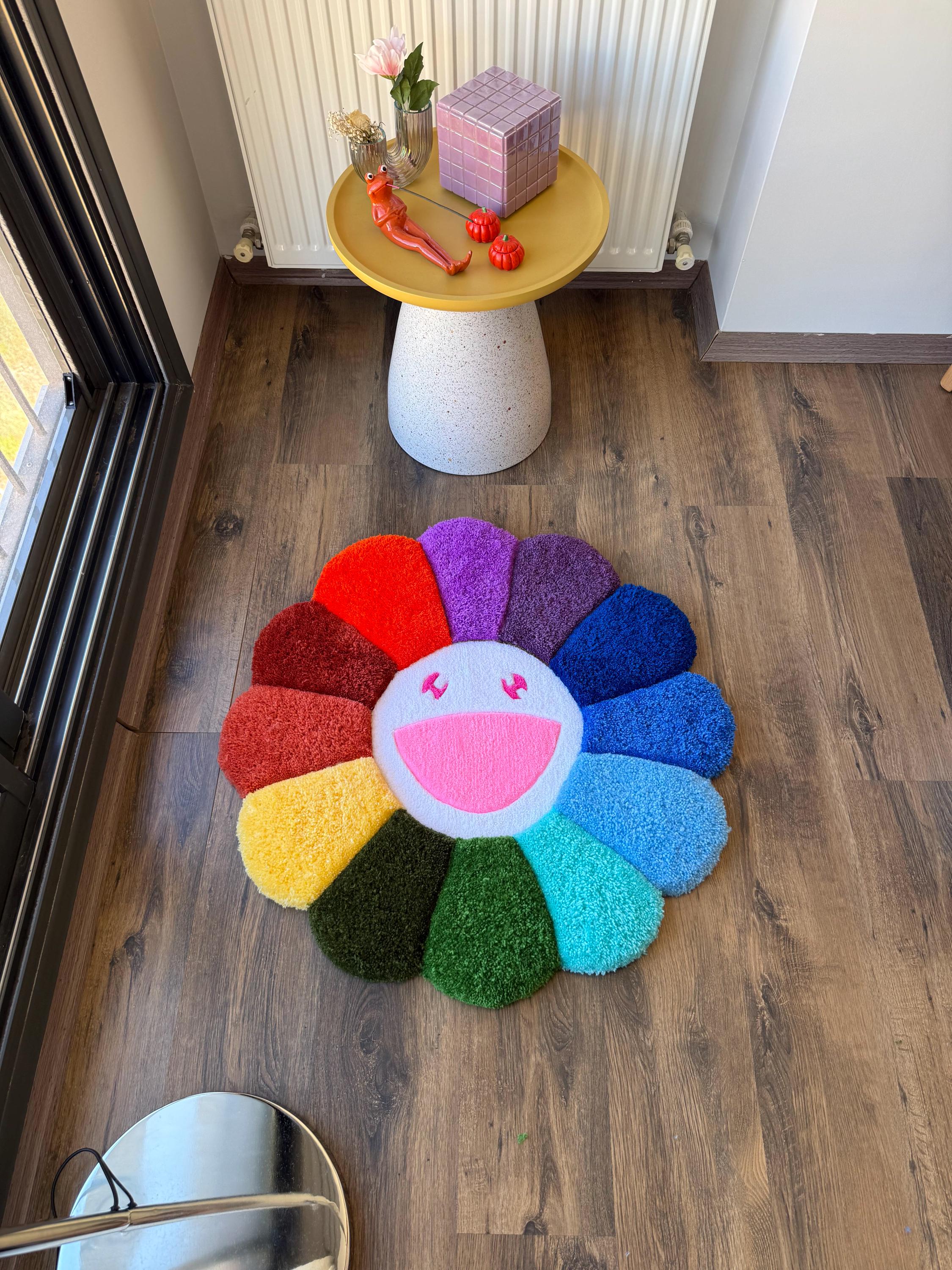 Takashi Murakami Flower Rug - Etsy UK