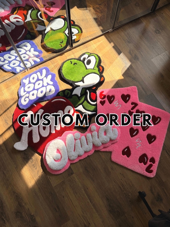Custom Handmade Tufted Rug , Personalized Tufting Rug , Handmade Rug , Customized Gifts