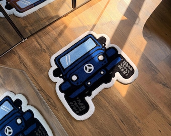 Jeep Tufted Teppich, Kinder-Autoteppich, Jungenzimmer Dekor