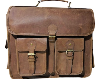 Bolso bandolera de piel auténtica para portátil – Maletín de negocios para hombre