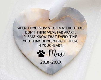 Dog Loss Gift - Pet Memorial Ornament - Ceramic Heart Keepsake - Cat Loss Sympathy Gift - Pet Loss Gift - Custom Pet Memorial Ornament Gift