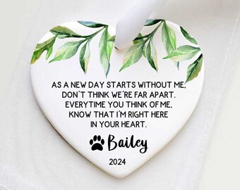 Pet Memorial Gift - Pet Loss Sympathy Gift - Ceramic Heart Keepsake Decoration - Dog Bereavement Gift - Dog or Cat Memorial Ceramic Heart