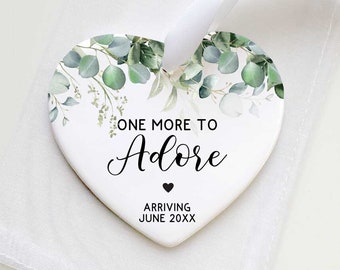 Grandparents Again - Pregnancy Announcement Grandparents - One More To Adore - Grandmother Gift - Ceramic Heart Ornament - Pregnancy Reveal