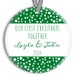 Our First Christmas Together Ornament - Snowstorm - Personalized Porcelain Couple Holiday Ornament - Anniversary - orn0425 - Peachwik