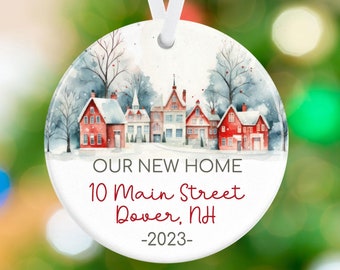 New Home Christmas Ornament - Winter Village Ornament - Housewarming Gift - Home Sale Gift - Moving Ornament - Real Estate Agent Gift