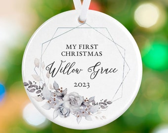 Baby Christmas Ornament - Baby's First Christmas Ornament - Personalized New Baby Ornament - Newborn Ornament Keepsake