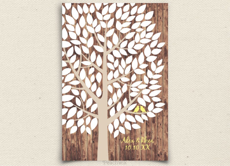 Wishwik Wedding Guest book Tree Guest Book Alternative File Wedding Guest Book Alternative Peachwik Printable PDF 150 guest sign in