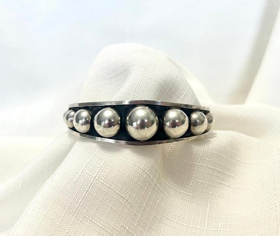 Solid Sterling Silver Mexico Cuff Bracelete - image 1