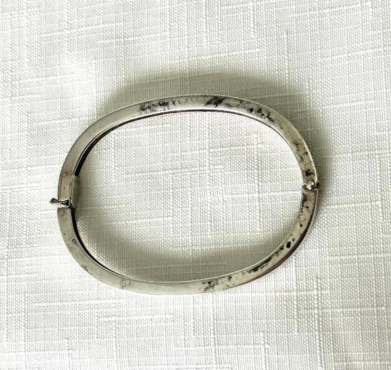 Solid Sterling Bangle with Round and Square Natur… - image 6