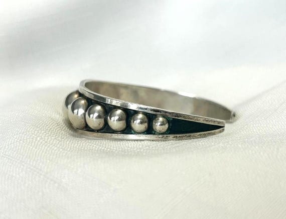 Solid Sterling Silver Mexico Cuff Bracelete - image 5
