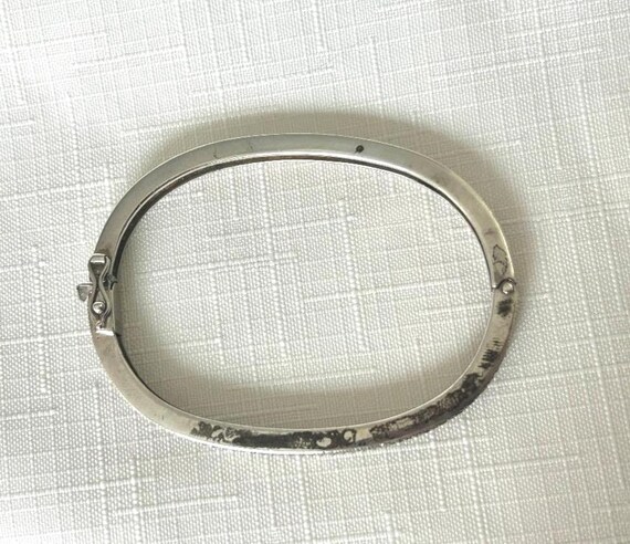 Solid Sterling Bangle with Round and Square Natur… - image 5