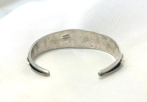 Solid Sterling Silver Mexico Cuff Bracelete - image 3
