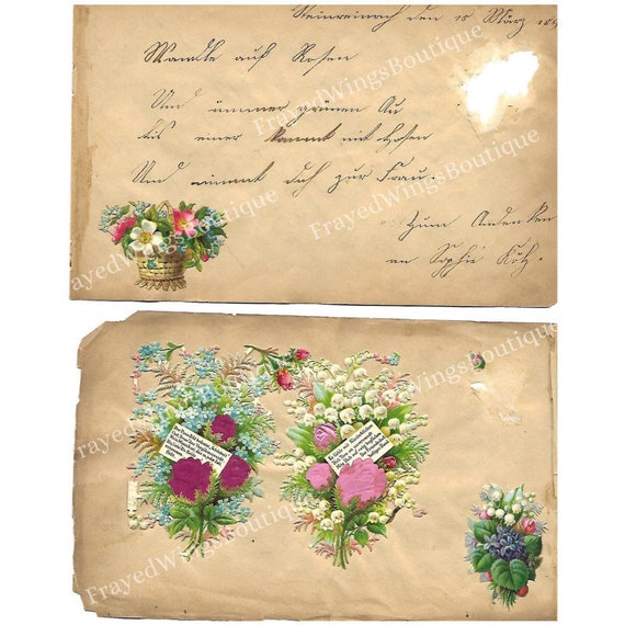 Set of 6 Old Victorian Papers Ephemera Images Digital Download Etsy