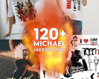 Michael Jackson 80s PNG Graphics – King of Pop Sublimation Designs (Digital Download)
