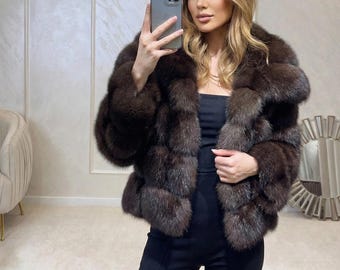 Luxury Faux Fur Short Coat for Women – Elegant Winter Jacket with Chic Puff Sleeves – Soft Plush Warm Outerwear – Fall/Winter Fashion